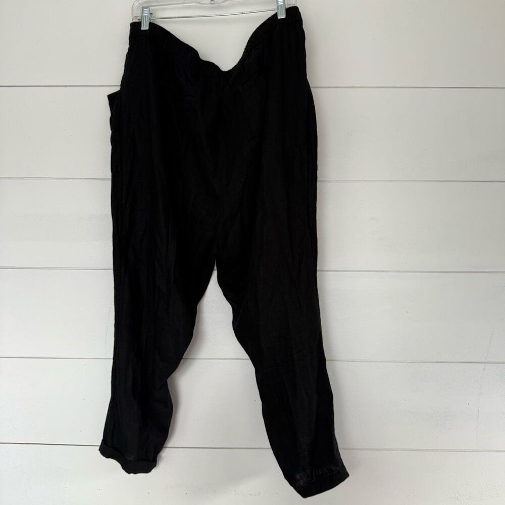Old Navy Women’s XL Black Linen Jogger Pants Minimalist Lagenlook - Picture 3 of 5